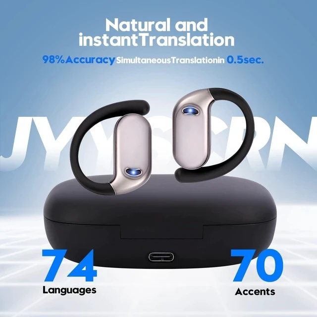 Alt view image 7 of 7 - Language Translation Earbuds, 3-in-1 Translator Earbuds & 144 Languages & Accents, Translator Device Translation Earbuds Real Time fit iOS & Android for Travel Business &Learning,M74-Milk White