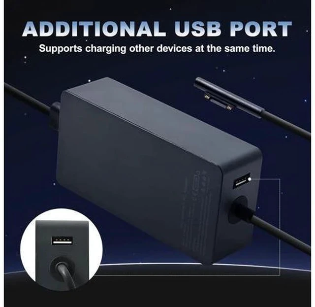 Alt view image 2 of 7 - 102W Surface Laptop Charger for Surface Laptop Studio Surface Laptop 3 4 5 Windows Surface Pro/Go Fast Charging Portable and Easy to Use