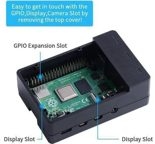 Alt view image 6 of 7 - Case with PWM Fan for Raspberry Pi 4, 18W 5V 3.6A USB-C Power Supply for Raspberry Pi 4, Heatsinks, USB Card Reader, Micro HDMI Cable, Micro HDMI to HDMI Adapter for Raspberry Pi 4 8GB/4GB/2GB