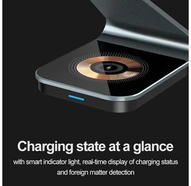 Alt view image 5 of 7 - 3-in-1 Magnetic Mobile Phone Stand & Wireless Charger with QC3.0 PD 7W for Mobile Phone Earphone Smart Watch