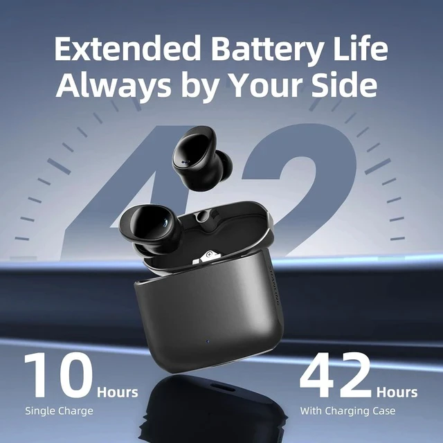 Alt view image 5 of 7 - MTW200 Plus Wireless Earbuds Bluetooth 5.3, 42H Playtime Stereo Sound Earbuds with ANC+ENC Noise Cancelling Mic, IPX7 Waterproof Sports Headphones, Type-C Zinc Alloy Charging case