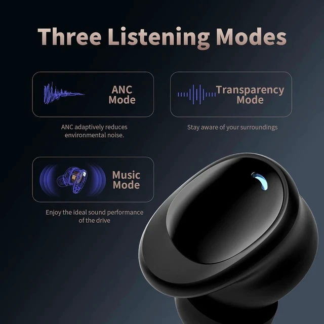 Alt view image 3 of 7 - MTW200 Plus Wireless Earbuds Bluetooth 5.3, 42H Playtime Stereo Sound Earbuds with ANC+ENC Noise Cancelling Mic, IPX7 Waterproof Sports Headphones, Type-C Zinc Alloy Charging case
