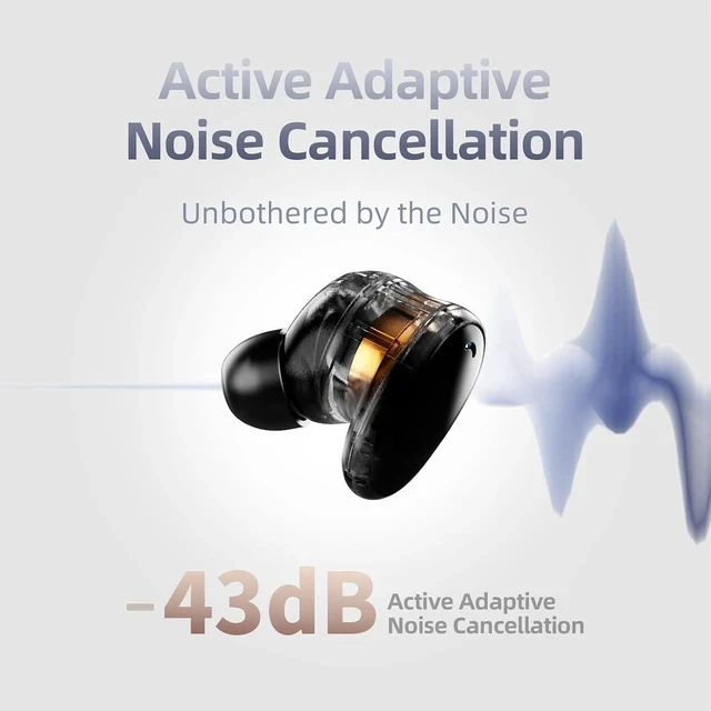 Alt view image 6 of 7 - MTW200 Plus Wireless Earbuds Bluetooth 5.3, 42H Playtime Stereo Sound Earbuds with ANC+ENC Noise Cancelling Mic, IPX7 Waterproof Sports Headphones, Type-C Zinc Alloy Charging case