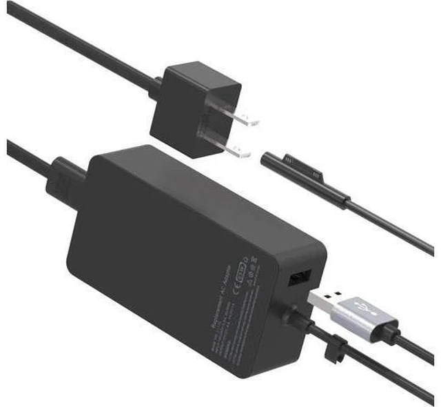 Alt view image 3 of 7 - 65W Surface Pro Laptop Charger for Surface Pro 10/9/8/7/6/5/4/3/X Windows Surface Laptop 6/5/4/3/2/1 Surface Book 3/2/1 Surface Go 3/2/1 Surface Charger Supports 44W 36W