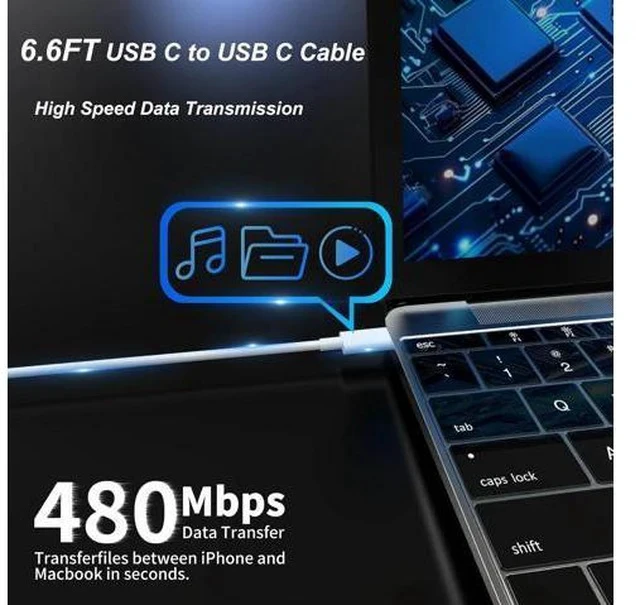 Alt view image 6 of 7 - Mac Book Pro Charger - 118W USB C Laptop Charger Power Adapter Fit MacBook Air 13 14 15 16 inch MacBook Pro M1 M2 M3 M4 iPad Pro and All Type C Port Devices 6.6 Ft USB C to C Cable