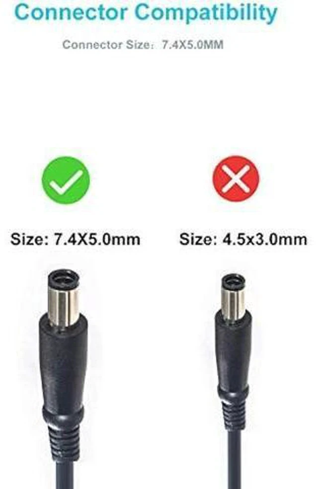 Alt view image 4 of 7 - AC Charger Fit for Dell Inspiron M431R 5435 M531R 5535 M731R 5735 Laptop Power Supply Adapter Cord
