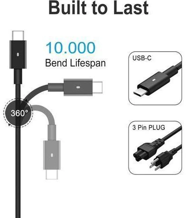 Alt view image 4 of 7 - Charger Compatible with Laptop Computer 130W 90W 65W 45W USB C Fast Power Adapter