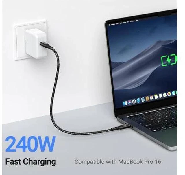 Alt view image 3 of 7 - USB 4 Data Cable(1.5FT 2packs) 40Gbps Data Transfer 8K Video and USB C to USB C 240W Charging Compatible with iPhone 15/Pro/Plus/Pro Max Galaxy Thunderbolt 4/3 Cable and USB-C