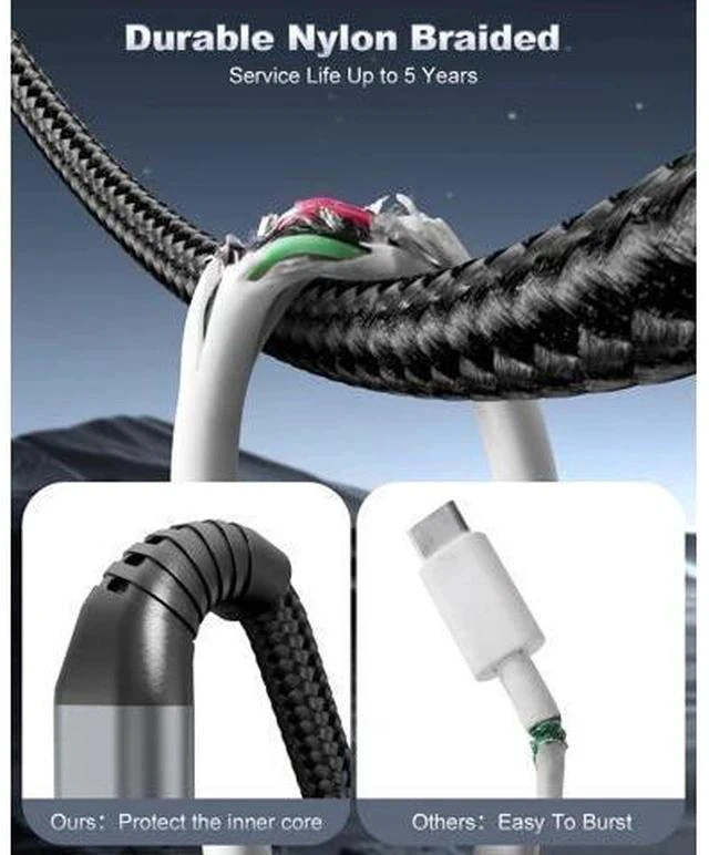 Alt view image 6 of 7 - USB C to USB C Cable 2Pack 3ft Coiled USB C Cable for Car 60W Fast Charging Retractable Nylon Braided USB-C Car Charger Cord for iPhone 17/16/15/Plus/Pro/Pro Max