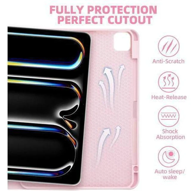 Alt view image 3 of 7 - GOKOCO for iPad Pro 11 inch M4 2024 Case with Keyboard-Keyboard Case for iPad Pro 11" 2024 with Pencil Holder,Wireless Detachable Keyboard,Auto Sleep/Wake Function-Pink