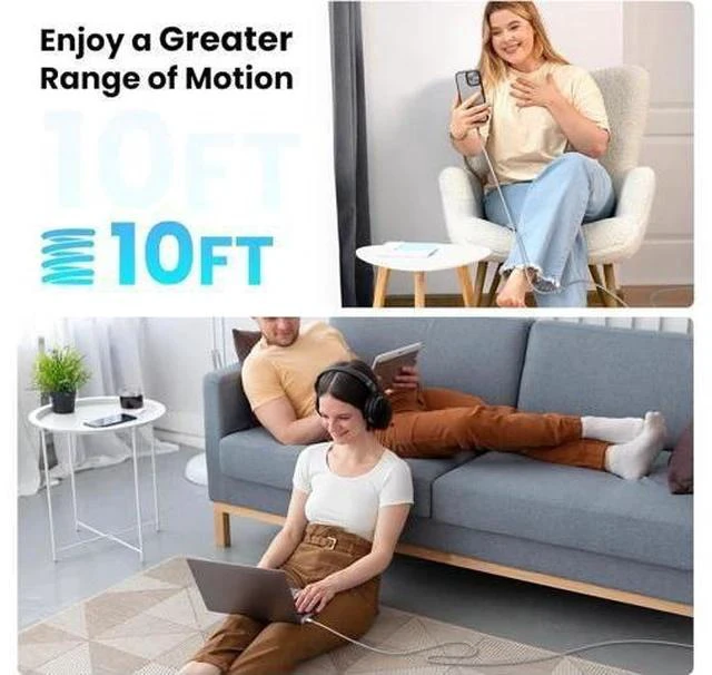 Alt view image 4 of 7 - SOEWIOU USB C Cable3 Pack 10FT 60W Fast Charging USB C to USB C Cable, Durable Type C Charger Cable for iPhone 17/16/15/iPad MacBook CarPlay and More-Grey White