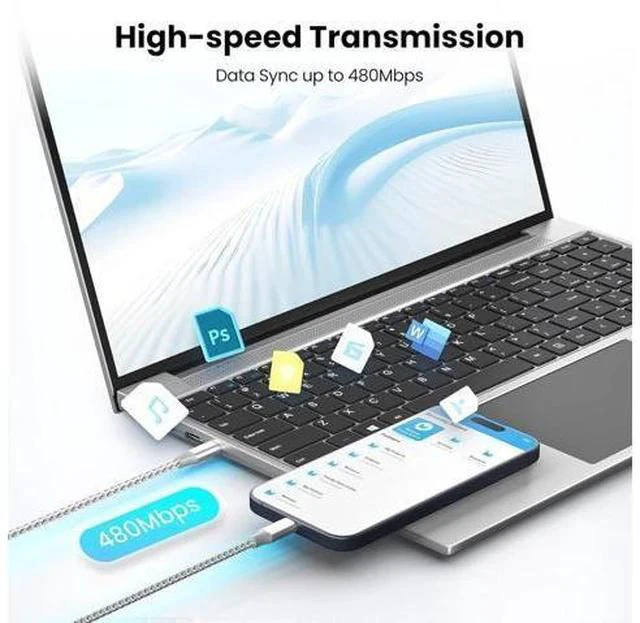 Alt view image 6 of 7 - SOEWIOU USB C Cable3 Pack 10FT 60W Fast Charging USB C to USB C Cable, Durable Type C Charger Cable for iPhone 17/16/15/iPad MacBook CarPlay and More-Grey White