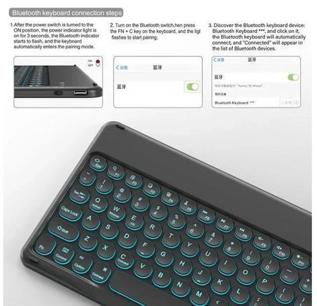 Alt view image 3 of 7 - BQDIYOO Keyboard Case for iPad 9th/8th/7th Generation(2021/2020/2019) Detachable Wireless Bluetooth Keyboard Case for 10.2 inch iPad 9/8/7 Keyboard Case with Pencil Holder Auto Wake/Sleep, Black