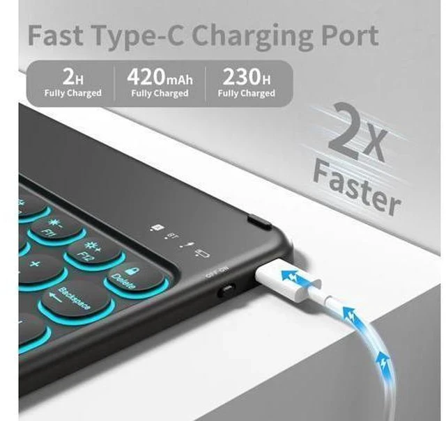 Alt view image 4 of 7 - BQDIYOO Keyboard Case for iPad 9th/8th/7th Generation(2021/2020/2019) Detachable Wireless Bluetooth Keyboard Case for 10.2 inch iPad 9/8/7 Keyboard Case with Pencil Holder Auto Wake/Sleep, Black