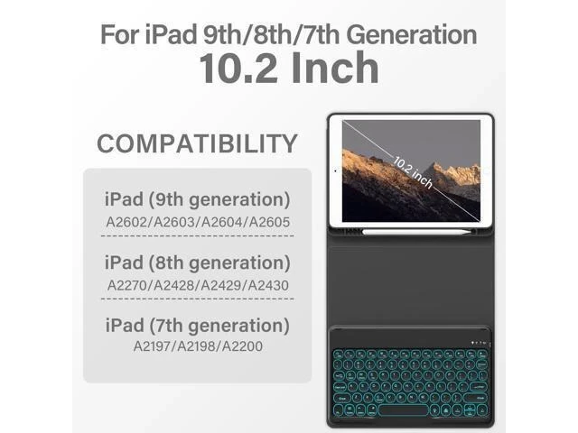 Alt view image 7 of 7 - BQDIYOO Keyboard Case for iPad 9th/8th/7th Generation(2021/2020/2019) Detachable Wireless Bluetooth Keyboard Case for 10.2 inch iPad 9/8/7 Keyboard Case with Pencil Holder Auto Wake/Sleep, Black