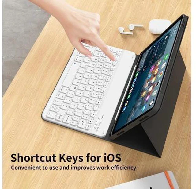 Alt view image 3 of 7 - kenke for iPad 10th Generation Case with Keyboard (10.9 Inch, 2022), Magnetically Detachable Wireless Bluetooth Keyboard, Folio Keyboard Case with Pencil Holder for iPad 10th Generation, Black