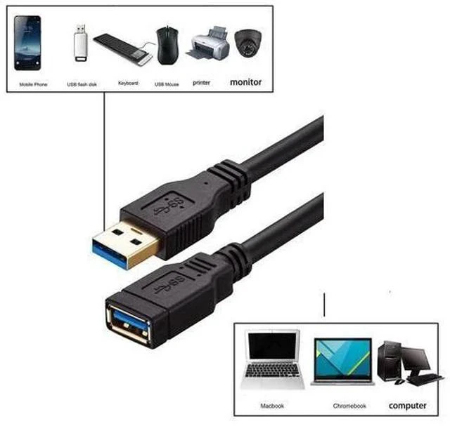 Alt view image 5 of 7 - USB 3.0 Extension Cable 20 ft 22 AWG Long USB Extension Cable SuperSpeed USB 3.0 Type A Male to Female USB Cable Compatible with Printer Xbox USB Flash Drive Card Reader Hard Drive Camera