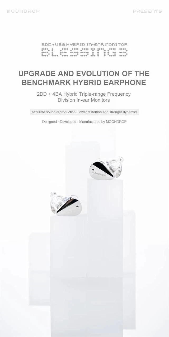 Main image of Moondrop Blessing 3 in Ear Earphones 2DD+4BA Hybrid Triple Range Frequency Division in Ear Monitors 0.78 2pin IEM Earbuds