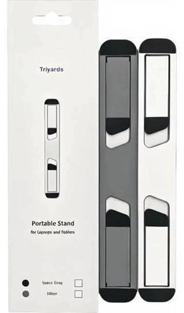Alt view image 7 of 7 - Laptop Riser for Desk Aluminum Foldable Laptop Stand for 10-16 Models Including MacBook MacBook Air iPad HP and More Self-Adhesive Portable Laptop Stand with Non-Skid Feet