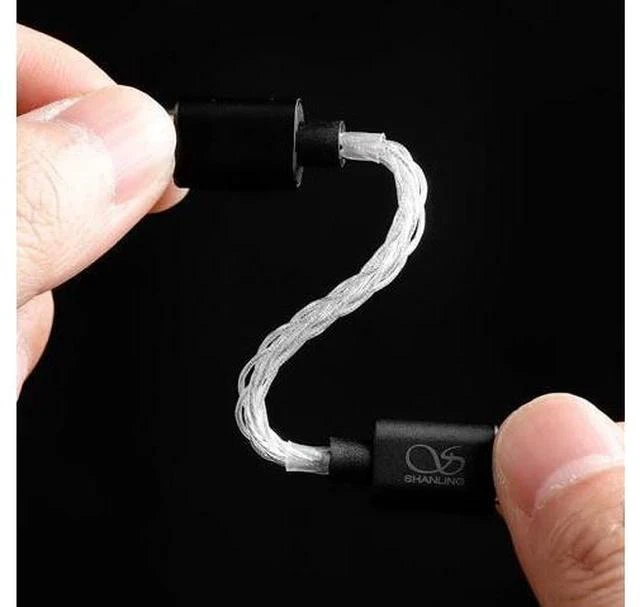 Alt view image 2 of 7 - L3 5 inch Audio Cable/USB C to C HiFi Sound Adaptor for UA Headphone Amp 24AWG Silver Foil-Shielded Audio Cable for DAC Nylon Braided Tangle Free Bend-Proof