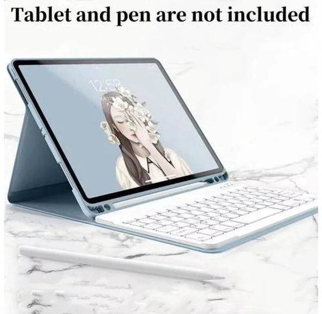 Alt view image 5 of 7 - Disonbeir Backlit Keyboard Case for iPad A16 2025/ iPad 2022 10th Generation 10.9 inch Case with Keyboard Colorful RGB Backlight Magnetic Detachable Keyboard Cute Candy Color Case,Pink+White