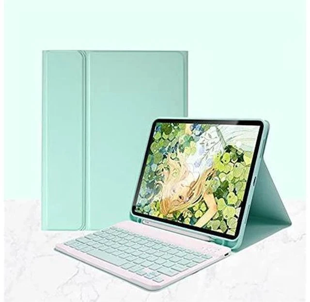 Alt view image 2 of 7 - Keyboard Case for iPad Pro 12.9 inch 6th Generation 2022, iPad 12.9 inch 5th 4th 3rd Generation Keyboard Case Cute Color Keyboard Detachable Bluetooth Keyboard Cover with Pencil Holder (MintGreen)