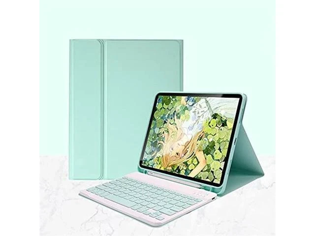 Alt view image 7 of 7 - Keyboard Case for iPad Pro 12.9 inch 6th Generation 2022, iPad 12.9 inch 5th 4th 3rd Generation Keyboard Case Cute Color Keyboard Detachable Bluetooth Keyboard Cover with Pencil Holder (MintGreen)