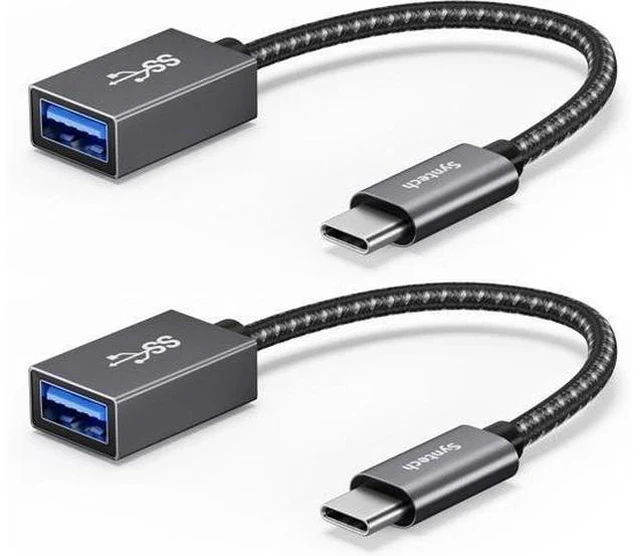 Main image of USB C to USB Adapter 2 Pack USB C to USB 3 10Gbps Type C Thunderbolt 3 to USB Female Adapter OTG Cable Compatible with iPhone 17/16/15 Pro Max iPad mini 6 MacBook Pro/Air Space Gray