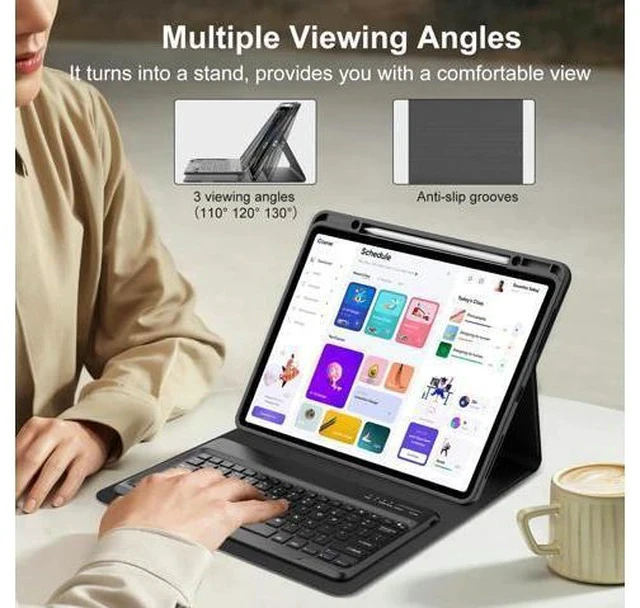 Alt view image 4 of 7 - KVAGO for iPad Pro 13 inch M4 Case with Keyboard, Magnetic Bluetooth Keyboard Case, Auto Wake/Sleep, Folio Cover with Pencil Holder for iPad Pro 13 inch 2024, Space Black