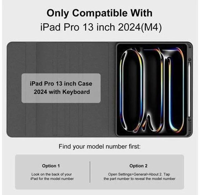 Alt view image 2 of 7 - KVAGO for iPad Pro 13 inch M4 Case with Keyboard, Magnetic Bluetooth Keyboard Case, Auto Wake/Sleep, Folio Cover with Pencil Holder for iPad Pro 13 inch 2024, Space Black