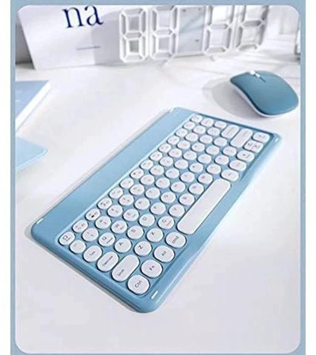 Alt view image 5 of 7 - PboyiqiS Keyboard Case for iPad 6th/5th Generation, Case for 9.7 inch iPad6/iPad5/Air2/Pro9.7 Keyboard with Mouse, Cute Round Key Detachable Keyboard Case with Pencil Holder, Light Purple