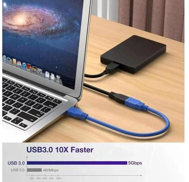 Alt view image 5 of 7 - Short USB 3.0 Extension Cable USB-A Extender Male to Female 5Gbps (1FT,2-Pack)