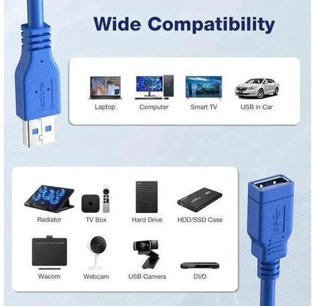 Alt view image 6 of 7 - Short USB 3.0 Extension Cable USB-A Extender Male to Female 5Gbps (1FT,2-Pack)