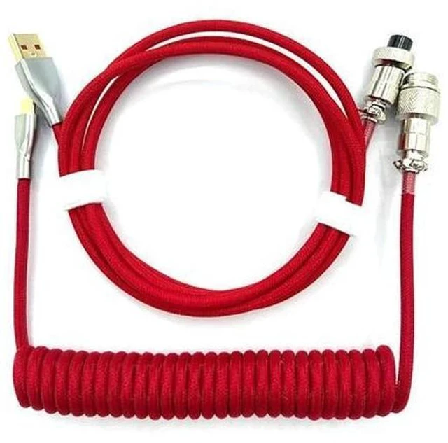 Main image of Mechanical keyboard reel cable C to USB data cable gaming keyboard cable mechanical keyboard cable red