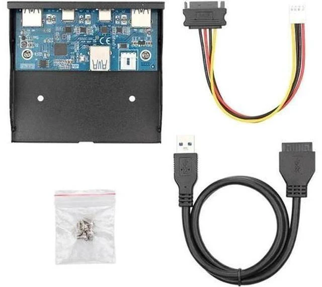 Alt view image 2 of 6 - Type-C USB3.0 Dual Ports & USB3.0 Type-A Dual Port HUB Front Panel to Motherboard 20Pin Connector Cable Cord for 3.5" Floppy Bay