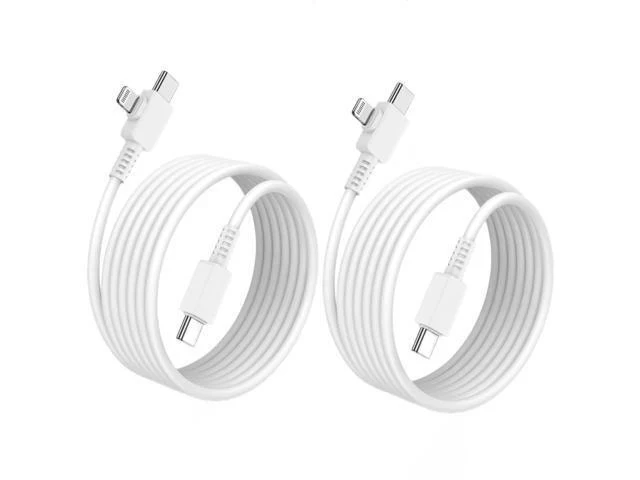 Alt view image 6 of 7 - USB-C to Lightning Cable 2-Pack 6 Feet USB C to USB C Cable 90 Degree Fast Charging Cord for iPhone17/ 16/15/14/13/12 iPad MacBook Galaxy
