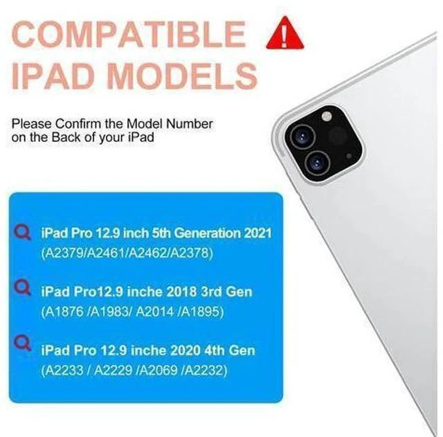 Alt view image 2 of 7 - iPad Pro 12.9 Case with Keyboard -Keyboard Case for iPad Pro 12.9-inch 2022 (6th Generation), iPad Pro 12.9 5th (2021) & 4th (2020) & 3rd (2018) Gen, Wireless Detachable - with Pencil Holder