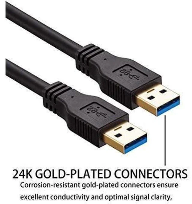 Alt view image 5 of 7 - USB to USB Cable Male to Male 20 ft Long USB 3.0 Cable A to A for Data Transfer Hard Drive Enclosures Printer Modem Cameras