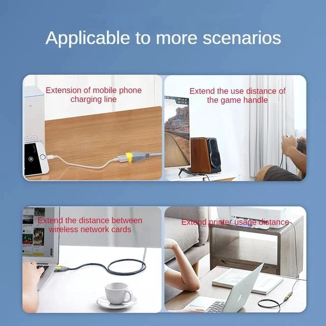 Alt view image 2 of 7 - USB 2.0 Tinned Copper Core Aluminum Foil + Magnetic Ring Shielded Eco-friendly PVC Extension Cable 5M