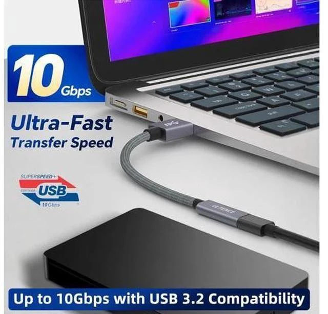 Alt view image 4 of 7 - USB to USB C Cable Adapter 2 Pack USB C Female to USB A Male Adapter - 10Gbps Data Transfer 60W Fast Charging Type-C 3.2 Converter Compatible with Laptops PCs Flash Drives (0.41 Ft Grey)
