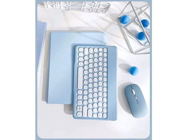 Alt view image 7 of 7 - PboyiqiS Keyboard Case for iPad 10 2022, iPad10th Generation Case with Keyboard and Mouse Cute Round Key Detachable Keyboard Case with Pencil Holder (Light Purple)