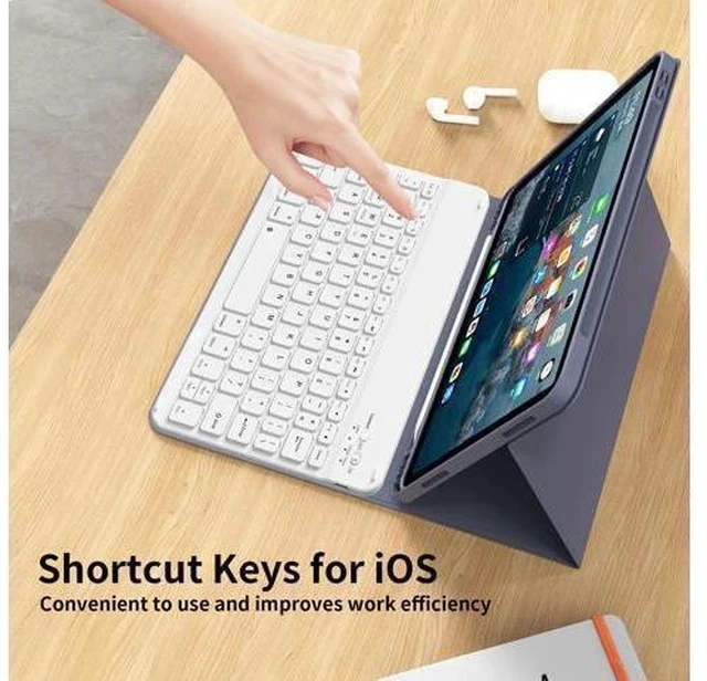 Alt view image 3 of 7 - KenKe Keyboard Case for iPad Air 11 Inch 2024 (M2), for iPad Air 5th/4th Generation (2022/2020) 10.9 Inch with Pencil Holder, Magnetic Detachable Wireless Keyboard & Flip Case for iPad Air, Purple