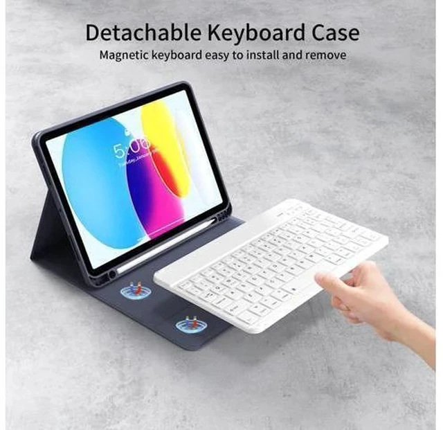 Alt view image 2 of 7 - KenKe Keyboard Case for iPad Air 11 Inch 2024 (M2), for iPad Air 5th/4th Generation (2022/2020) 10.9 Inch with Pencil Holder, Magnetic Detachable Wireless Keyboard & Flip Case for iPad Air, Purple