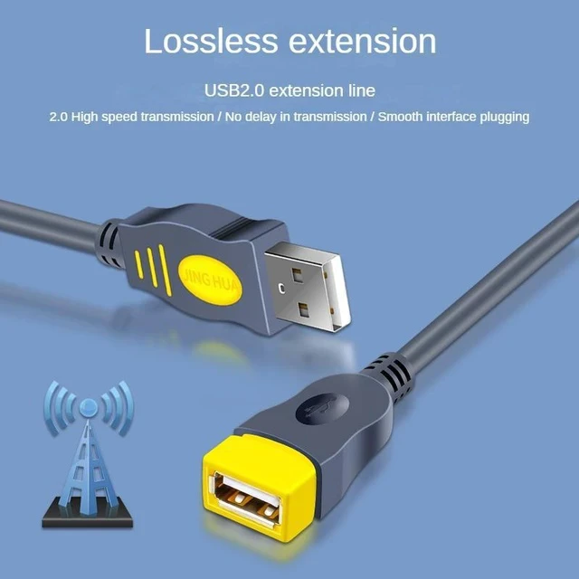 Alt view image 4 of 7 - USB 2.0 Tinned Copper Core Aluminum Foil + Magnetic Ring Shielded Eco-friendly PVC Extension Cable 5M