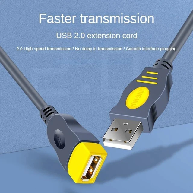 Alt view image 5 of 7 - USB 2.0 Tinned Copper Core Aluminum Foil + Magnetic Ring Shielded Eco-friendly PVC Extension Cable 5M