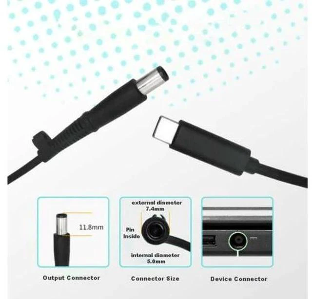 Main image of Fast charging cable 20V 7.4 x5.0mm For HP Power Plug PD To Usb 3.1 Type C Usb-C male Charge Cable