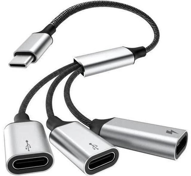 Main image of USB C Splitter Cable USB C Male to 3 USB C Female Adapter with Fast Charging Data Transfer 3 in 1 OTG Type C Cord Converter for iPhone 15/15 Pro/15 Pro Max/15 Plus iPad Pro/Air Mac