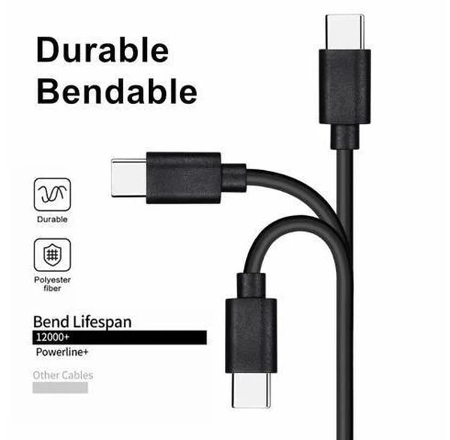 Alt view image 4 of 7 - 20-Pack USB C 48W PD Fast Charger Cable - Multipack USB-C to Type C Charging Cords Bulk 3.3ft