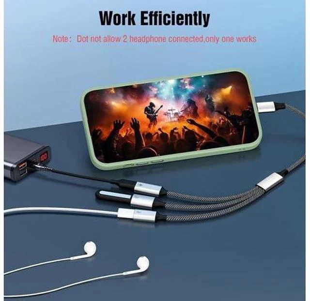 Alt view image 4 of 7 - USB C Splitter Cable USB C Male to 3 USB C Female Adapter with Fast Charging Data Transfer 3 in 1 OTG Type C Cord Converter for iPhone 15/15 Pro/15 Pro Max/15 Plus iPad Pro/Air Mac