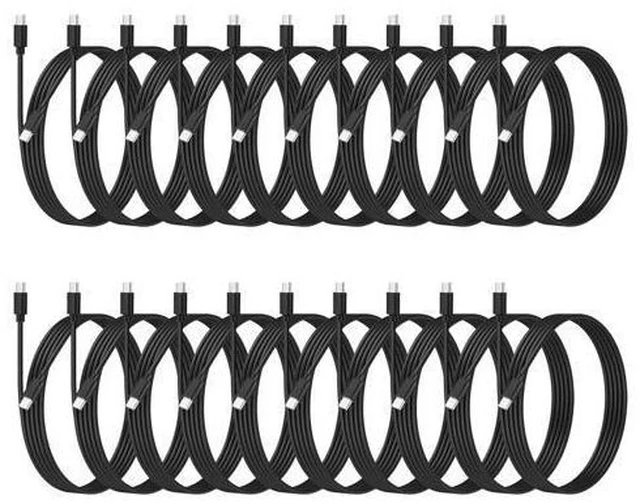 Alt view image 5 of 7 - 20-Pack USB C 48W PD Fast Charger Cable - Multipack USB-C to Type C Charging Cords Bulk 3.3ft